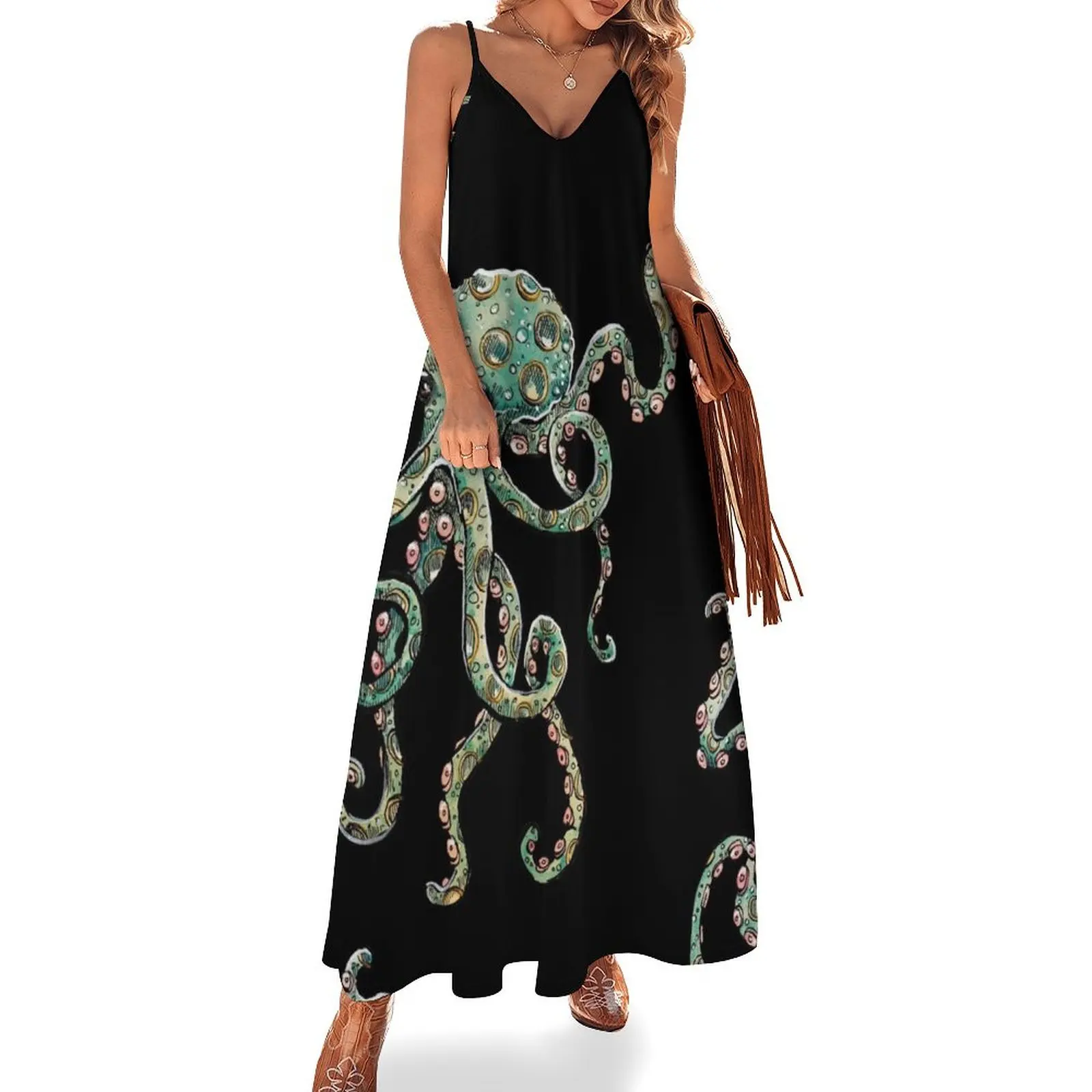 Green Octopus! Sleeveless Long Dress summer dress woman 2025 trendy clothes for woman Aesthetic clothing Dress
Green Octopus! Sleeveless Long Dress summer dress woman 2025 trendy clothes for woman Aesthetic clothing Dress