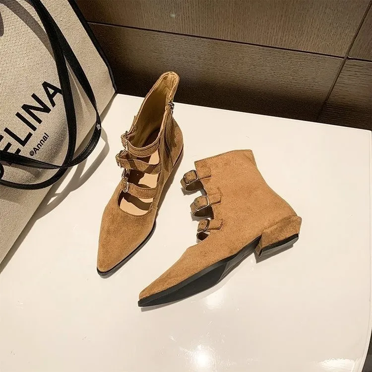 2026 Pointed Trendy Hollow Slimming Short Boots Fashion New Belt Buckle Stylish Fashion Internet Popular Boots
2026 Pointed Trendy Hollow Slimming Short Boots Fashion New Belt Buckle Stylish Fashion Internet Popular Boots