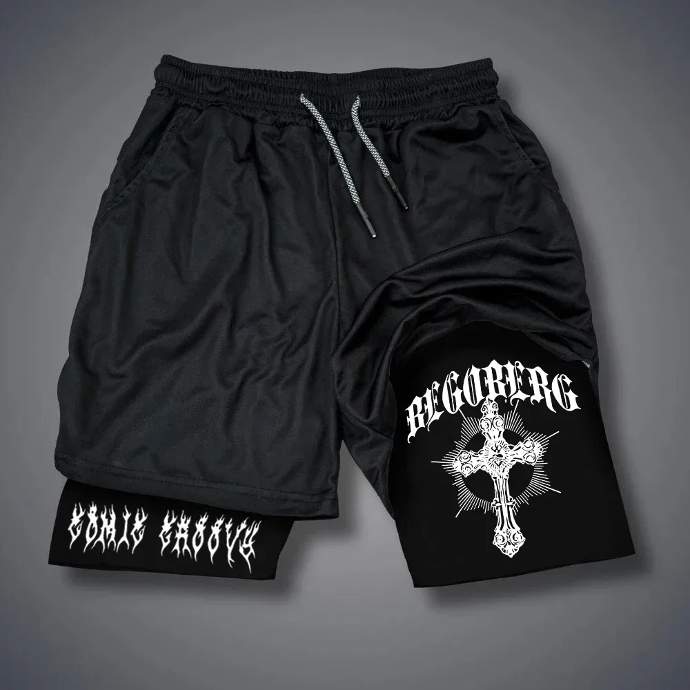 Men's 2-in-1 sports shorts, Gothic patterned shorts, fitness running shorts, sports casual shorts, summer jogging shorts
Men's 2-in-1 sports shorts, Gothic patterned shorts, fitness running shorts, sports casual shorts, summer jogging shorts