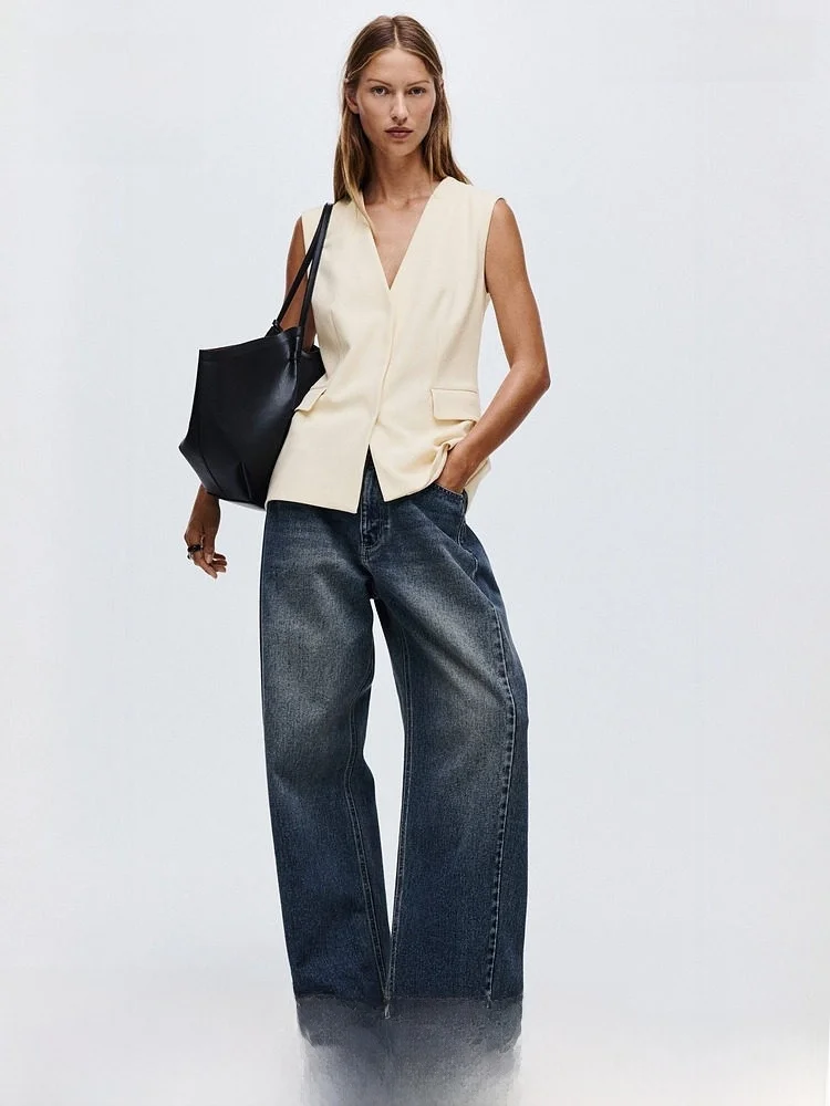 H&M Spring Women's Long Vest 3028 Polyester Fiber 94% Polyurethane Elastic Fiber(Spandex)6% Long Coat Casual Faion
H&M Spring Women's Long Vest 3028 Polyester Fiber 94% Polyurethane Elastic Fiber(Spandex)6% Long Coat Casual Faion