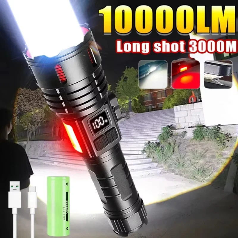 Super 800W High Power Rechargeable Led Flashlight Lighting 3000M Ultra Powerful Flashlights Magnetic Tactical Torch Hand Lantern
Super 800W High Power Rechargeable Led Flashlight Lighting 3000M Ultra Powerful Flashlights Magnetic Tactical Torch Hand Lantern