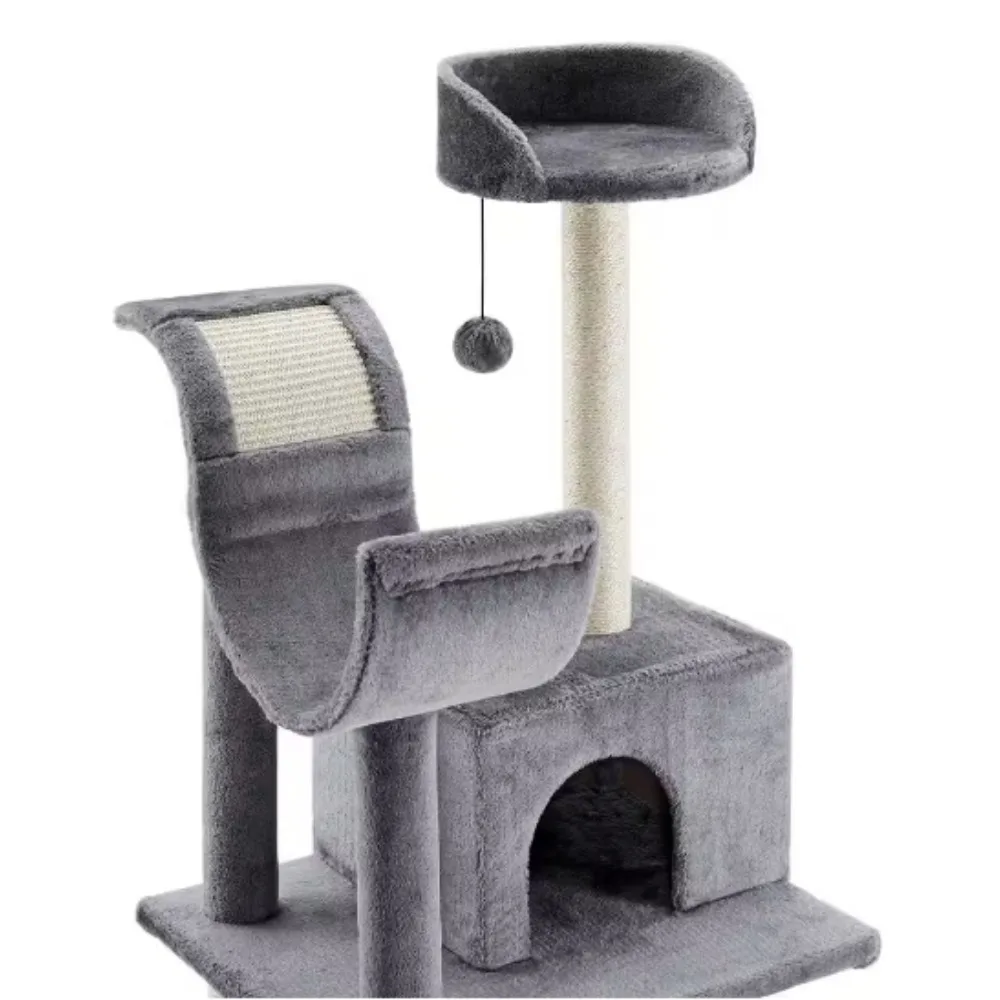 Cat Tree Multilevel Cat Tower with Double Condos,Fully Wrapped Scratching Sisal Post and Replaceable Dangling Balls Gray
Cat Tree Multilevel Cat Tower with Double Condos,Fully Wrapped Scratching Sisal Post and Replaceable Dangling Balls Gray