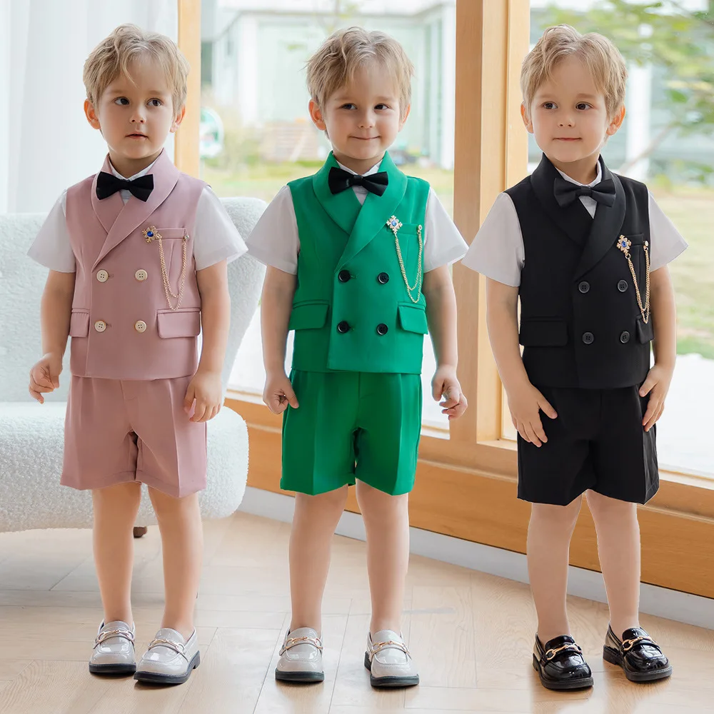 Children's Spring Summer Vest Shorts Suit Boy Performance Host Photography Wedding Dress Kids Waistcoat Pants Bowtie Clothes
Children's Spring Summer Vest Shorts Suit Boy Performance Host Photography Wedding Dress Kids Waistcoat Pants Bowtie Clothes