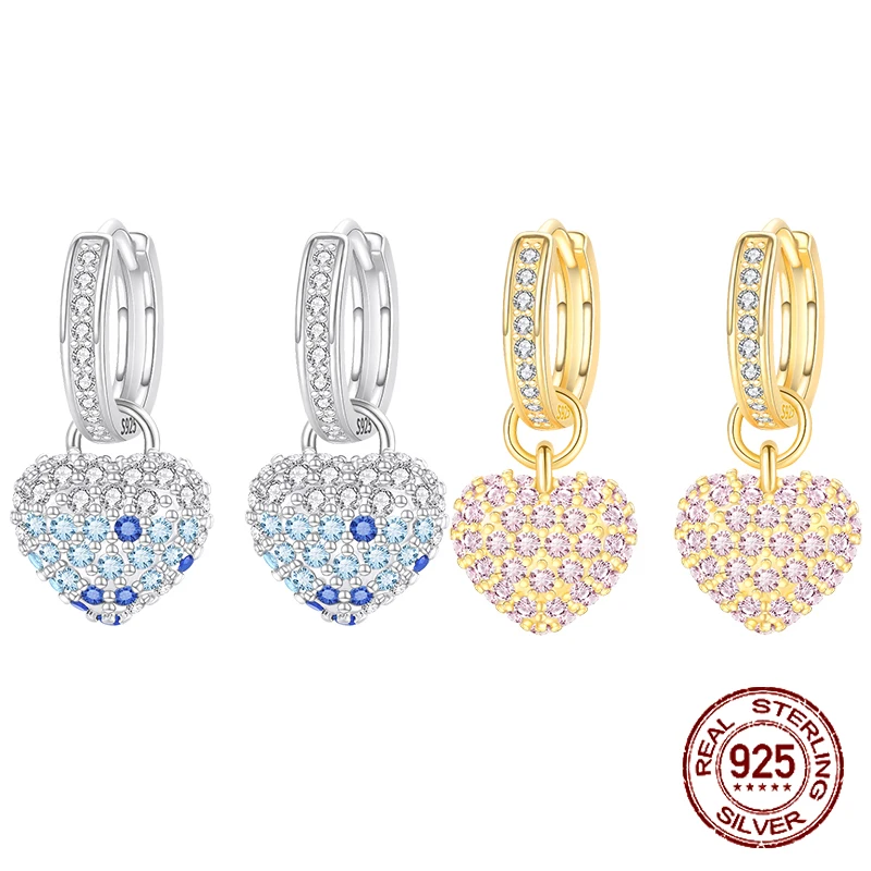 Genuine 925 Sterling Silver Unique Heart Drop Earrings for Women Brilliant Zirconia Dangles Earrings Lover Jewelry Party Gift
Genuine 925 Sterling Silver Unique Heart Drop Earrings for Women Brilliant Zirconia Dangles Earrings Lover Jewelry Party Gift