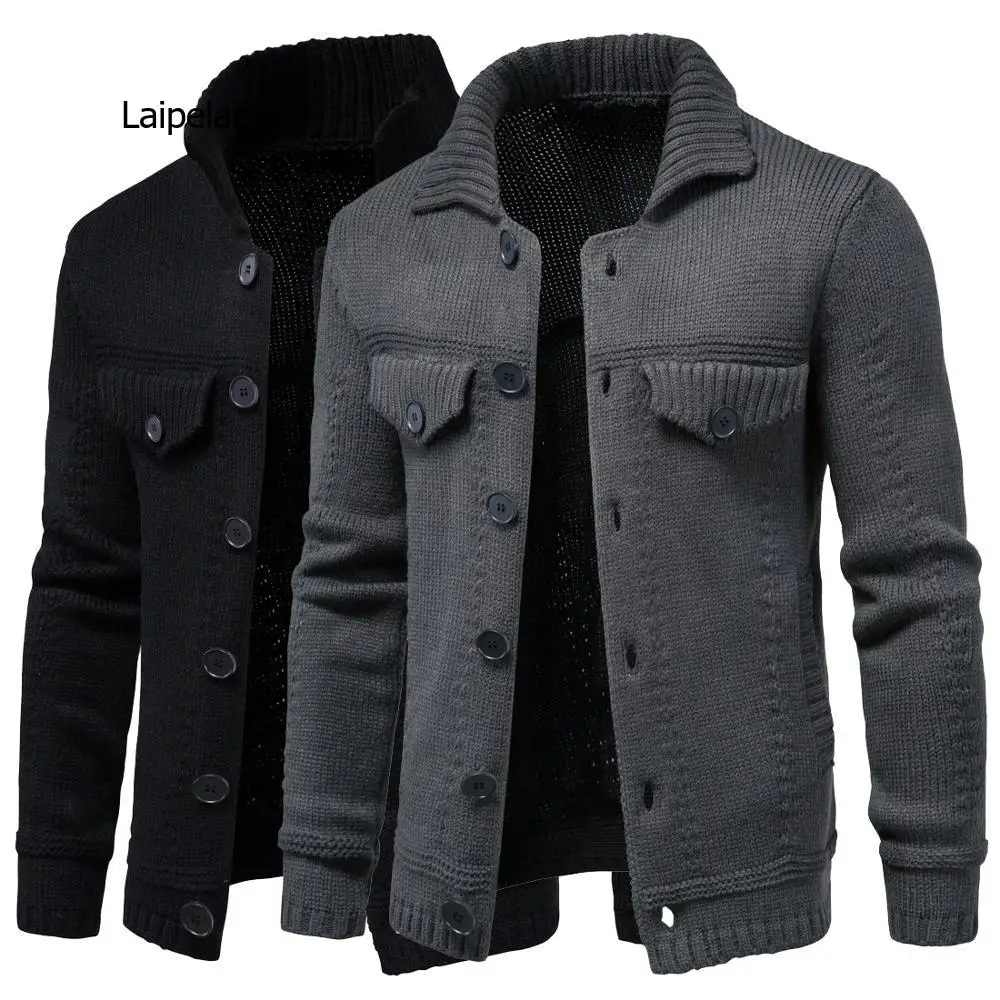 Winter Thick Men's Knitted Sweater Jacket Long Sleeve Cardigan Wool Men's Lapel Workwear Cardigan Outer Sweater
Winter Thick Men's Knitted Sweater Jacket Long Sleeve Cardigan Wool Men's Lapel Workwear Cardigan Outer Sweater
