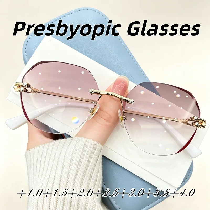 Anti Blue Light High-definition Presbyopic Glasses Frameless Polygon Photochromic Reading Glasses Retro Fashionable Eyeglasses
Anti Blue Light High-definition Presbyopic Glasses Frameless Polygon Photochromic Reading Glasses Retro Fashionable Eyeglasses