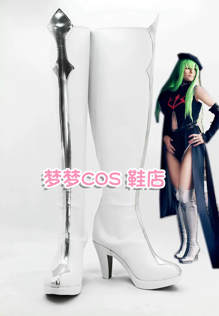 Code Geass CC Cosplay Costume Shoes Handmade Faux Leather White High Heels Boots
Code Geass CC Cosplay Costume Shoes Handmade Faux Leather White High Heels Boots