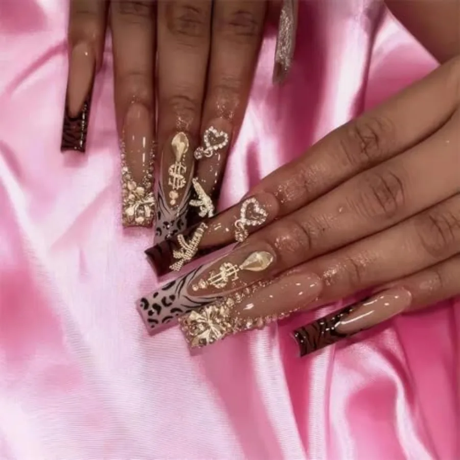 Xl Press on Nails Long Square Fake Nails French Tip Glue on Nail with Designs Nails Charm and Rhinestones False Acrylic Nails F
Xl Press on Nails Long Square Fake Nails French Tip Glue on Nail with Designs Nails Charm and Rhinestones False Acrylic Nails F