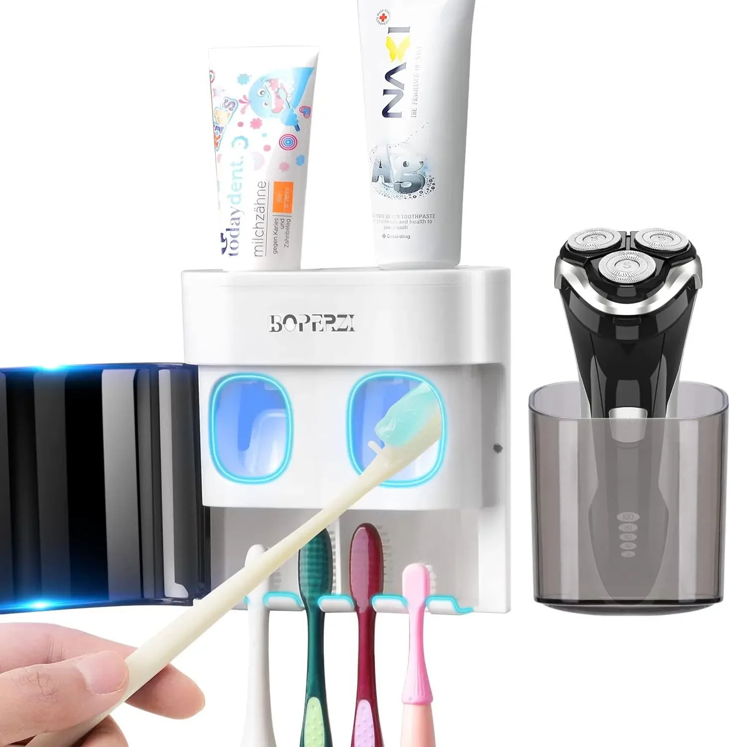 Держатель для хранения бритвы и дозатор зубной пасты в ванной комнате, настенный, с пылезащитной крышкой, черный набор держателей для зубных щеток для зеркала
Держатель для хранения бритвы и дозатор зубной пасты в ванной комнате, настенный, с пылезащитной крышкой, черный набор держателей для зубных щеток для зеркала