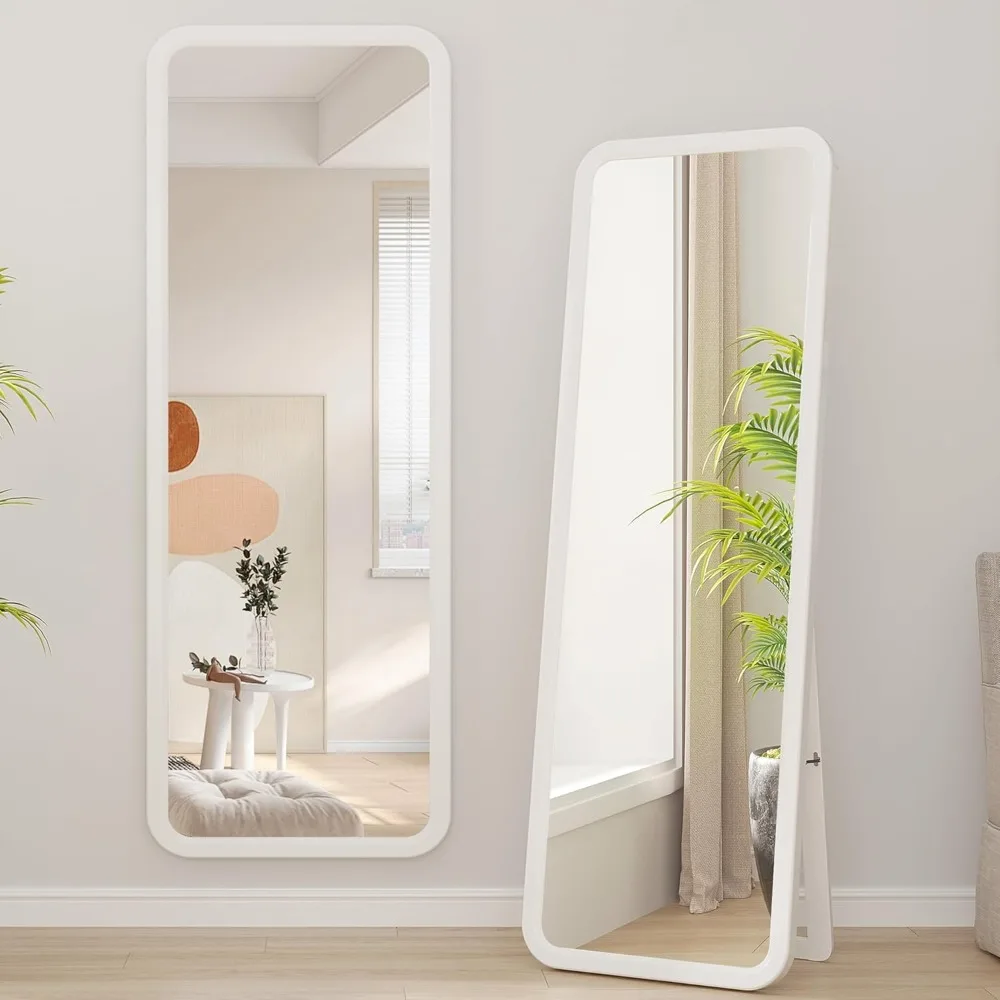 63"x22" Wooden Full Length Mirror, Large Floor Mirror with Solid Wood Frame, Full Body Mirror with Stand Free Standing, Wa
63"x22" Wooden Full Length Mirror, Large Floor Mirror with Solid Wood Frame, Full Body Mirror with Stand Free Standing, Wa