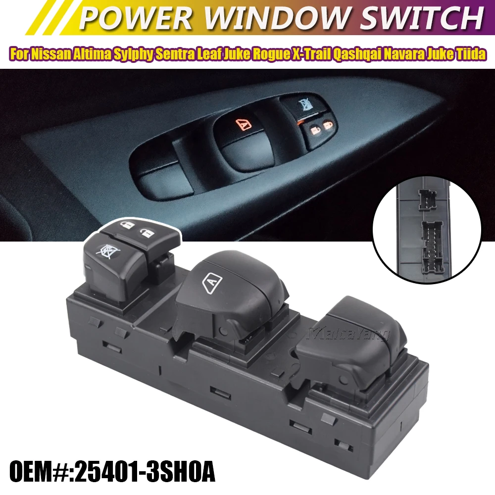 Главный переключатель стеклоподъемников для Nissan Juke, Altima, Tiida, Sylphy, X-Trail, Qashqai, Rogue 2010-2017 годов выпуска
Главный переключатель стеклоподъемников для Nissan Juke, Altima, Tiida, Sylphy, X-Trail, Qashqai, Rogue 2010-2017 годов выпуска