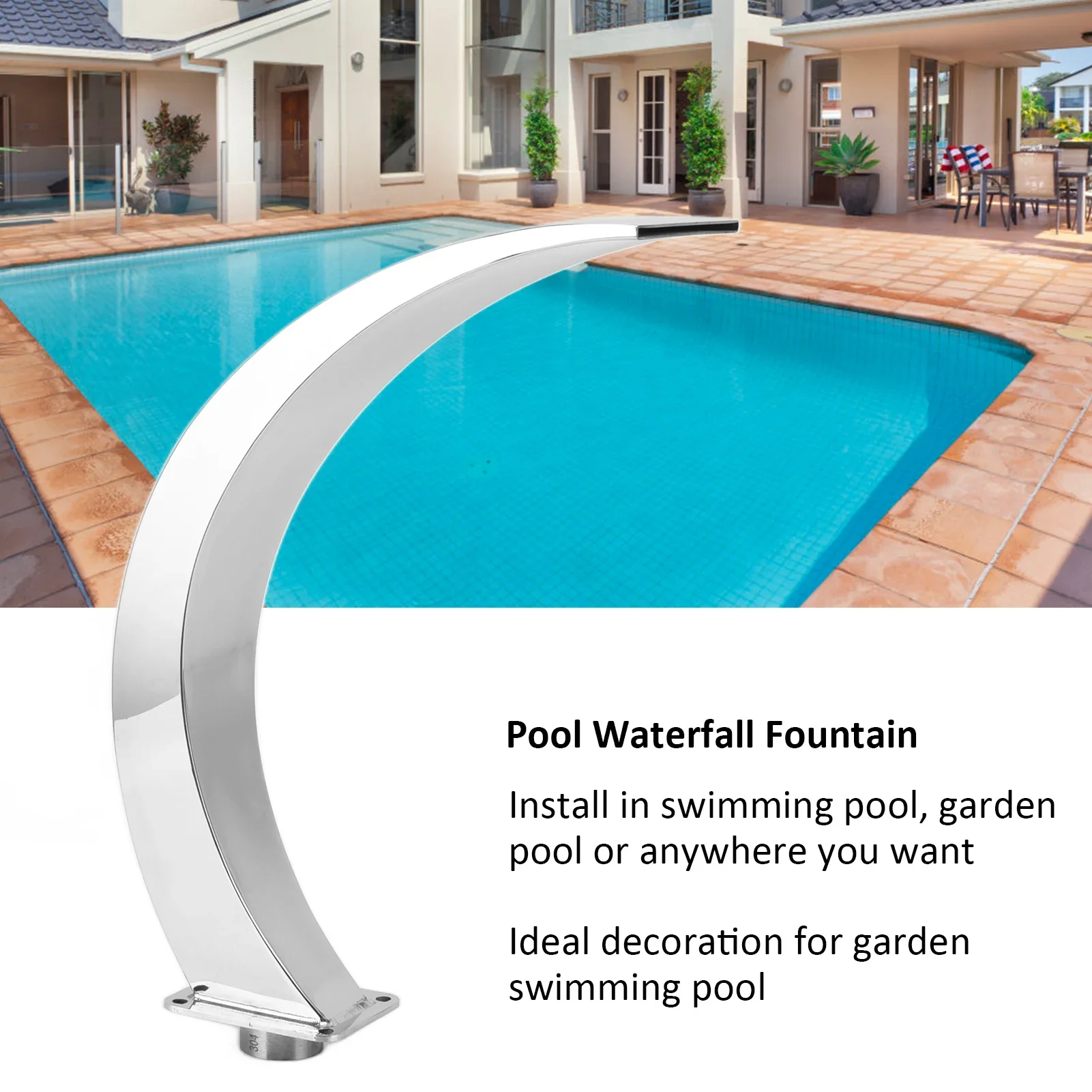 Pool Waterfall Fountain G1 Internal Thread 304 Stainless Steel Rounded Curved Design Outdoor Pool Fountain For Playground
Pool Waterfall Fountain G1 Internal Thread 304 Stainless Steel Rounded Curved Design Outdoor Pool Fountain For Playground