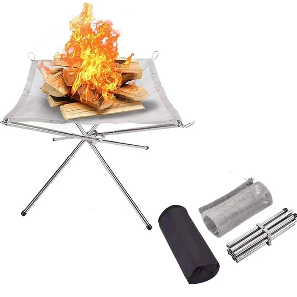 Stainless Steel Outdoor Camping Campfire Fire Rack Foldable Mesh Fire Pit Wood Stove Fire Frame Rack Garden Backyard BBQ Bonfire
Stainless Steel Outdoor Camping Campfire Fire Rack Foldable Mesh Fire Pit Wood Stove Fire Frame Rack Garden Backyard BBQ Bonfire