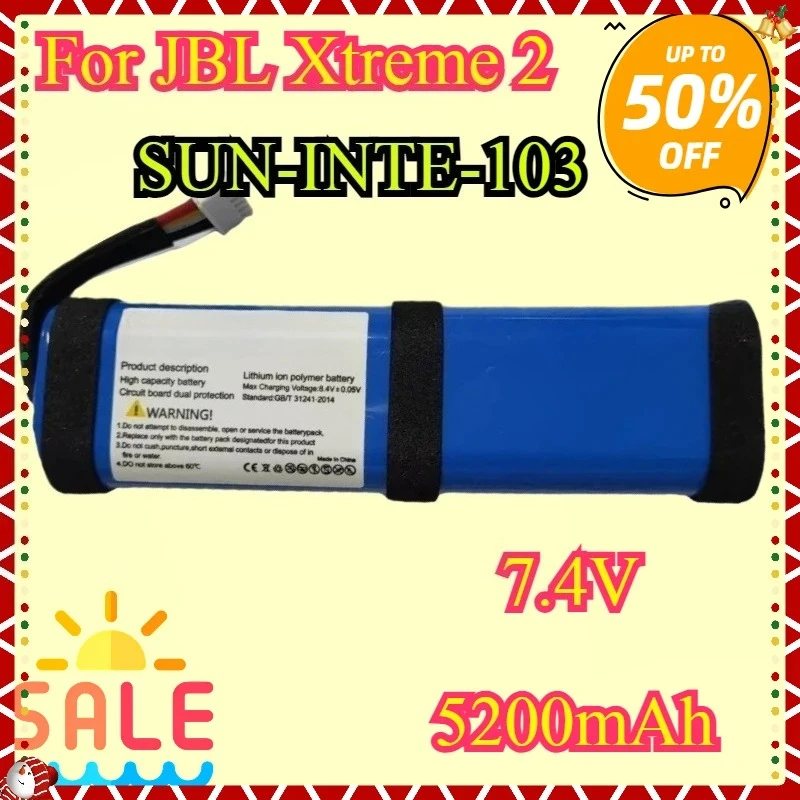 New 7.2V 5200mAh For JBL Xtreme 2 Replacement Battery For SUN-INTE-103 2INR19/66-2 ID1019 Bluetooth Speaker Battery
New 7.2V 5200mAh For JBL Xtreme 2 Replacement Battery For SUN-INTE-103 2INR19/66-2 ID1019 Bluetooth Speaker Battery
