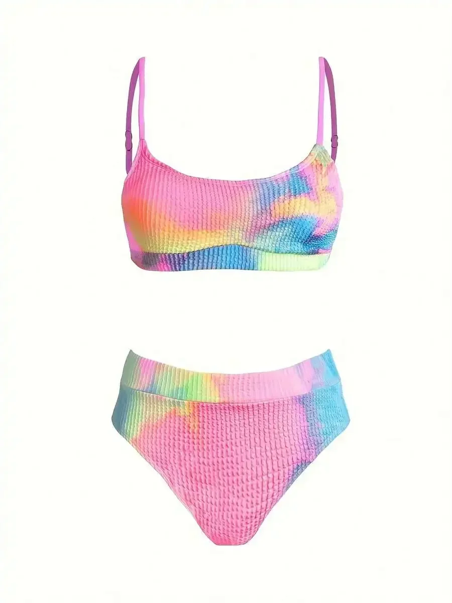 Womens Tie Dye Two-Piece Bikini With Tummy Control For Beach Vacation
Womens Tie Dye Two-Piece Bikini With Tummy Control For Beach Vacation