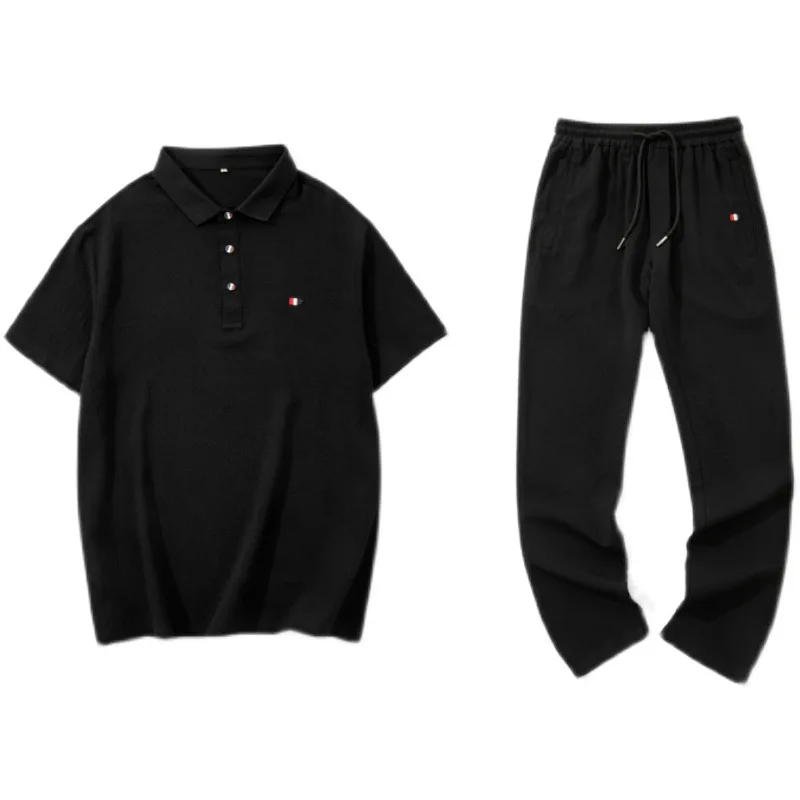 Summer Men's Elastic Lapel Short Sleeve Two-piece Set Lightweight Fashion Casual Sports Suit
Summer Men's Elastic Lapel Short Sleeve Two-piece Set Lightweight Fashion Casual Sports Suit