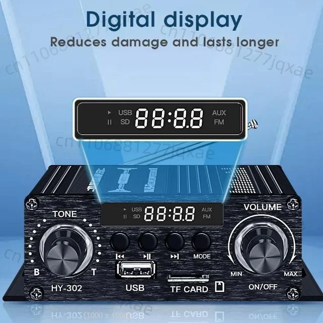 HY-302 power amplifier Bluetooth digital power amplifier 12V home car power amplifier 
HY-302 power amplifier Bluetooth digital power amplifier 12V home car power amplifier