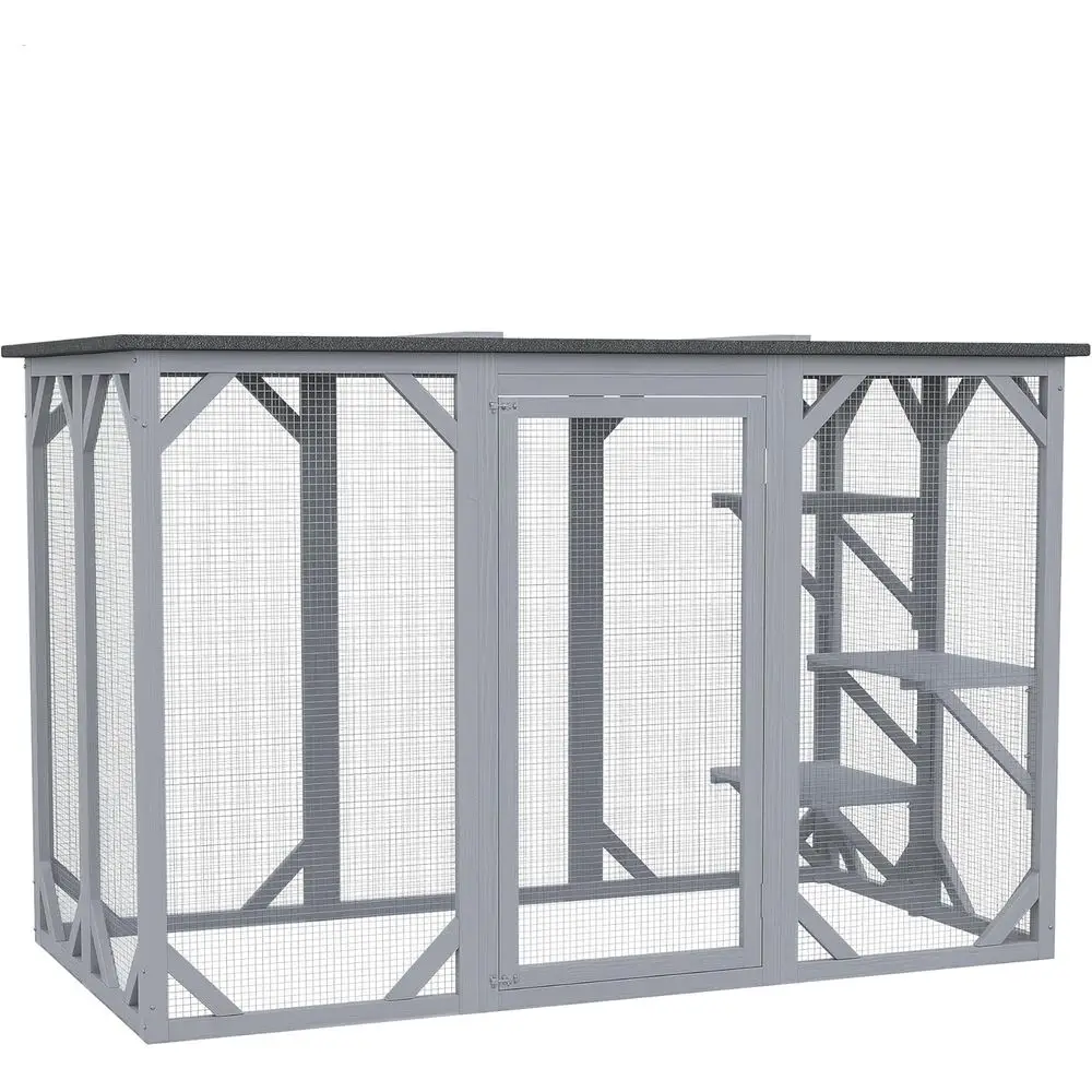 Gray 71 Long Weather-Resistant Wooden Outdoor Cat Shelter with Large Entrance and Platforms
Gray 71 Long Weather-Resistant Wooden Outdoor Cat Shelter with Large Entrance and Platforms