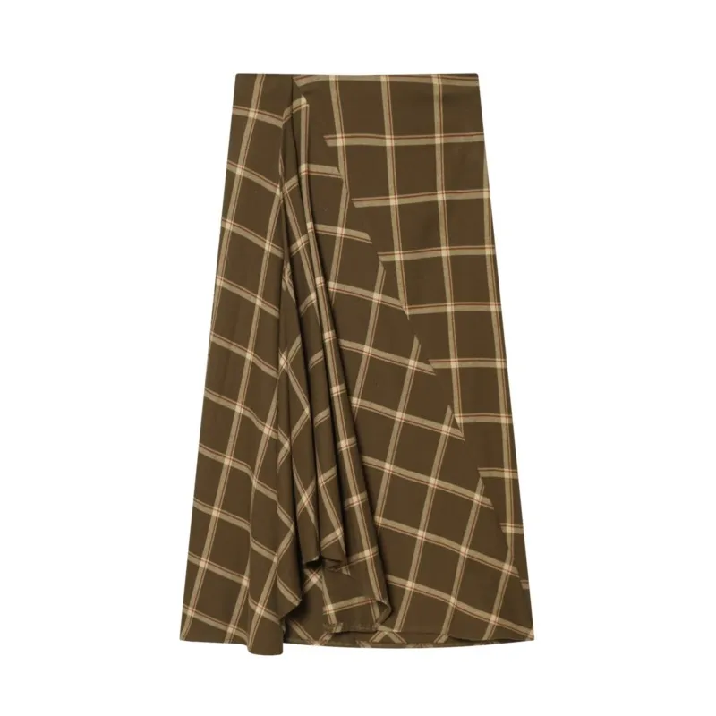 Spring Summer Women Ruffle Check Midi Skirt Casual Low Rise Women's Pleated Lady Midi Skirts Side Zipper Female Chic Skirts
Spring Summer Women Ruffle Check Midi Skirt Casual Low Rise Women's Pleated Lady Midi Skirts Side Zipper Female Chic Skirts