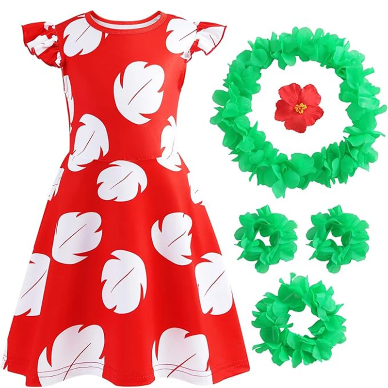 Hawaiian Little Girls Costume Dress with Luau Flower Leis Accessories Flower Hair Clip Toddler Halloween Party Outfit
Hawaiian Little Girls Costume Dress with Luau Flower Leis Accessories Flower Hair Clip Toddler Halloween Party Outfit