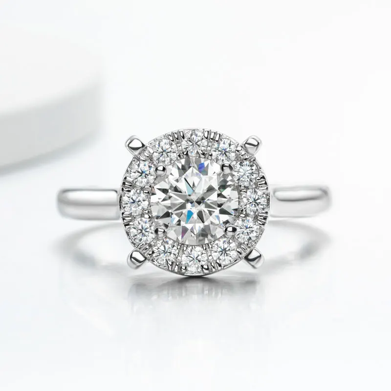 DEZO Total 1.5ct All Moissanite Halo Engagement Rings For Women Anniversary Solid 925 Silver Round VVS D Color GRA Certificate
DEZO Total 1.5ct All Moissanite Halo Engagement Rings For Women Anniversary Solid 925 Silver Round VVS D Color GRA Certificate