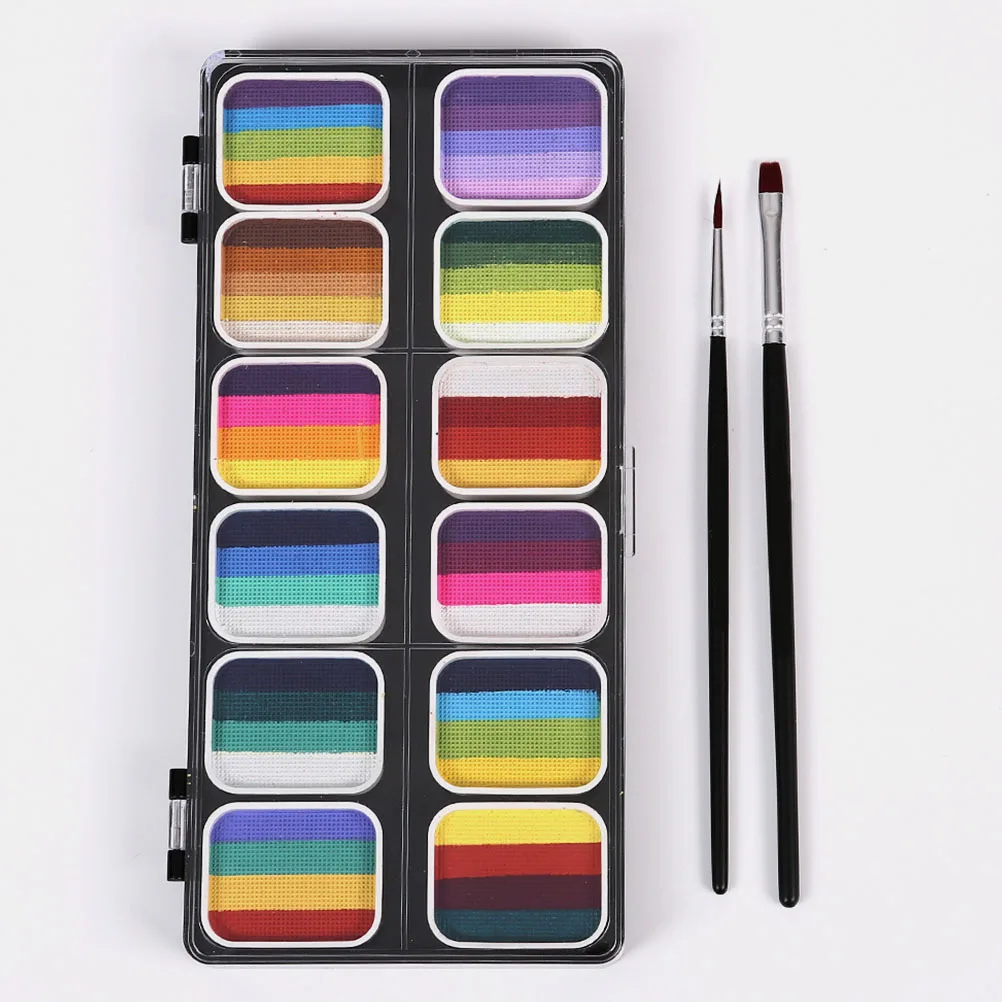 12 Colors Water Washable Face Paint Kit 3012 H-12 Grid Matte Shimmer Body Art Paints Palette 2 Brushes Kids Adults DIY Festivals
12 Colors Water Washable Face Paint Kit 3012 H-12 Grid Matte Shimmer Body Art Paints Palette 2 Brushes Kids Adults DIY Festivals