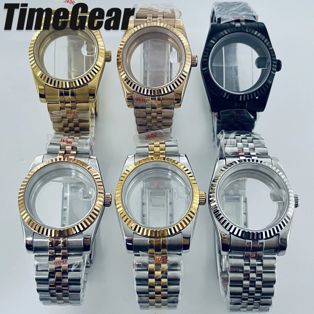 36mm 40mm Fluted Curved Jubilee Bracelet Watch Case Sapphire Crystal For NH34 NH35 NH36 NH38 ETA2824 Movement Fit 28.5MM Dial
36mm 40mm Fluted Curved Jubilee Bracelet Watch Case Sapphire Crystal For NH34 NH35 NH36 NH38 ETA2824 Movement Fit 28.5MM Dial