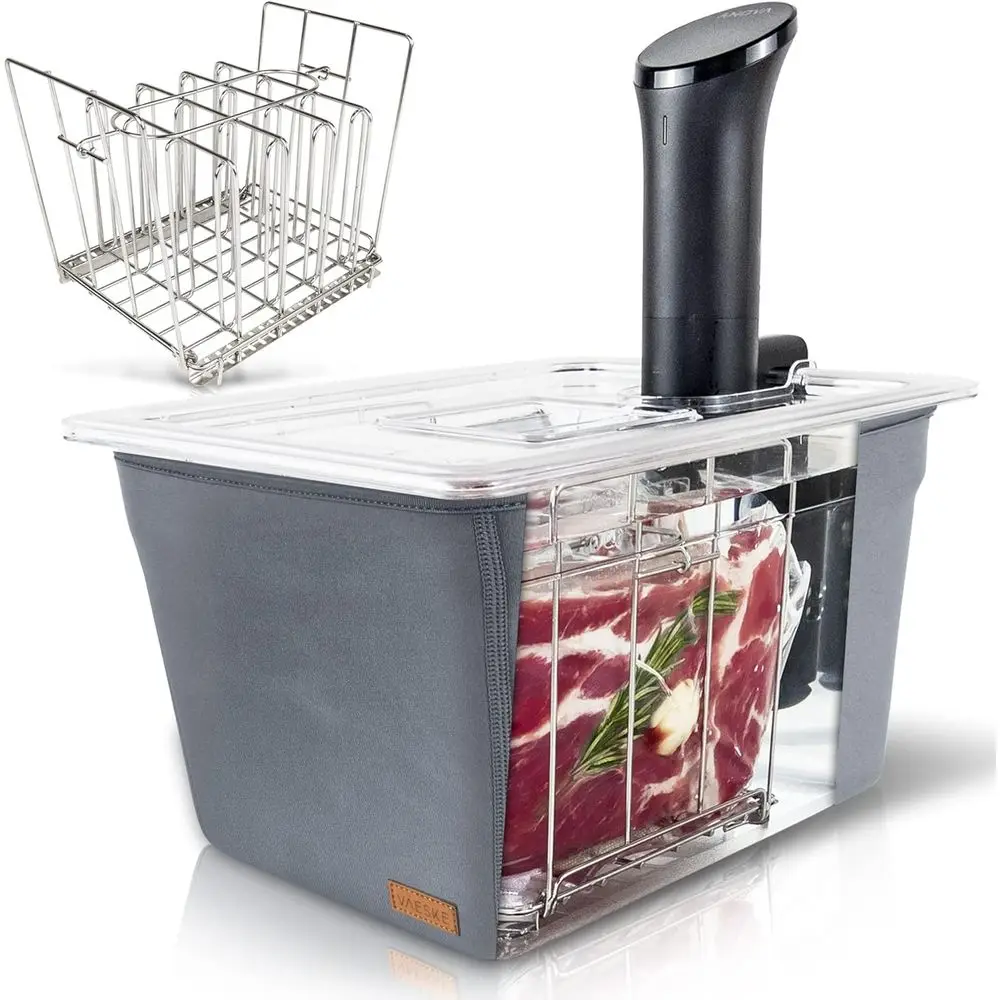 Heat-Insulating Sous Vide Container with Lid and Rack | Protects Countertops | Compatible with Various Sous Vide Machines (12 QT
Heat-Insulating Sous Vide Container with Lid and Rack | Protects Countertops | Compatible with Various Sous Vide Machines (12 QT