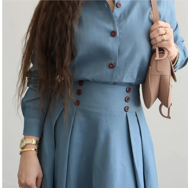 Women' Clothing 2026 Autumn New Fashion Temperament Solid Color Shirt Skirt Two-piece Set Elegant Temperament Foreign Trade Spot
Women' Clothing 2026 Autumn New Fashion Temperament Solid Color Shirt Skirt Two-piece Set Elegant Temperament Foreign Trade Spot