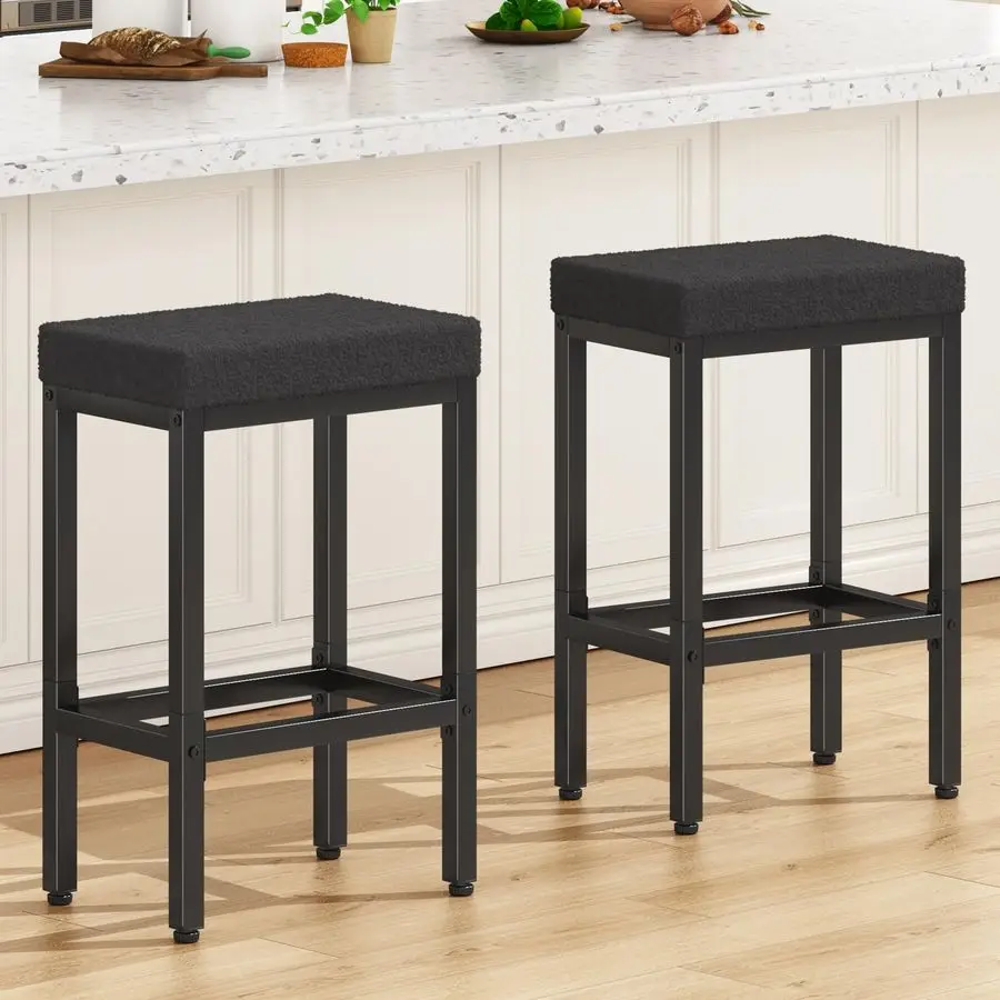 26 Inch Counter Height Bar Stools Set of 2, Black Modern Kitchen Barstools with Metal Leg, Bar Stool Chairs for Kitchen Island C
26 Inch Counter Height Bar Stools Set of 2, Black Modern Kitchen Barstools with Metal Leg, Bar Stool Chairs for Kitchen Island C
