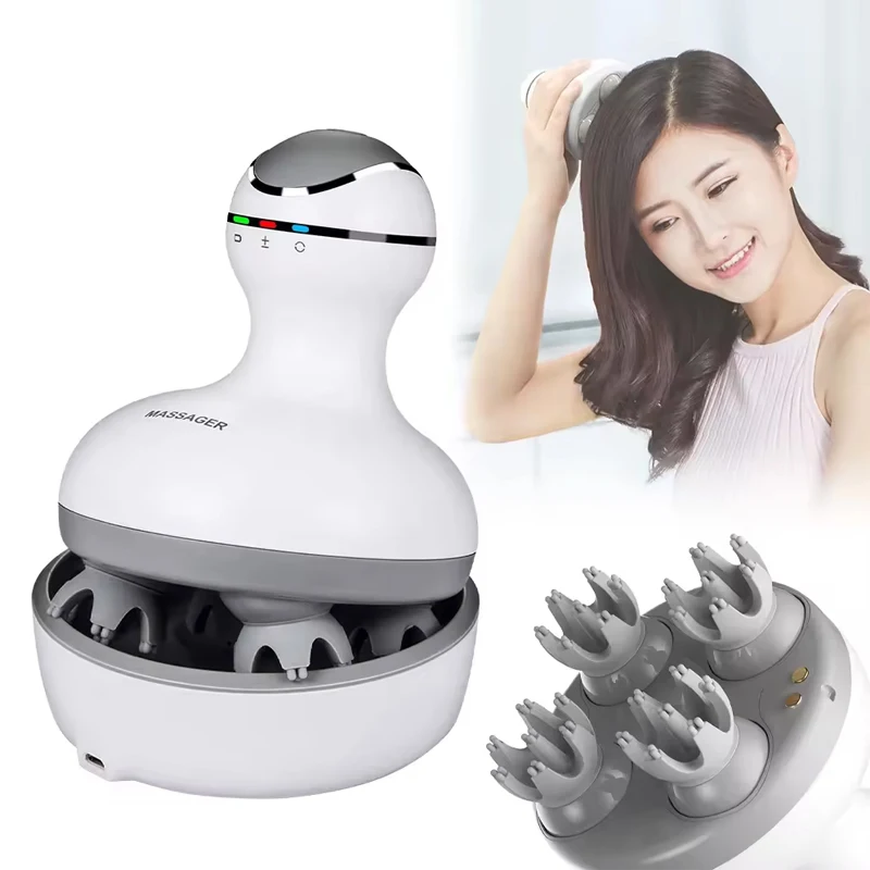 Electric Scalp Massager with 4 Massage Heads Portable Head Scratcher Tissue Knead Stress Release Massage for Muscles Relaxation
Electric Scalp Massager with 4 Massage Heads Portable Head Scratcher Tissue Knead Stress Release Massage for Muscles Relaxation