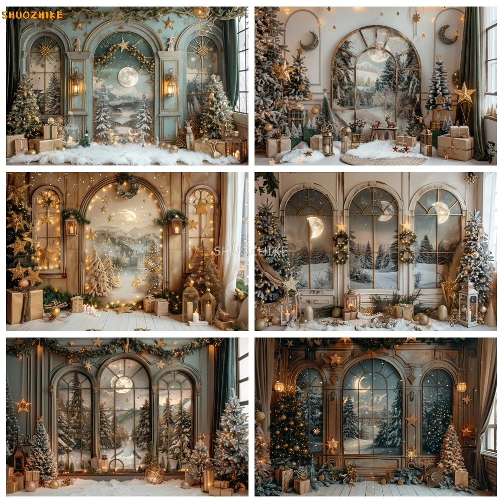 Winter Christmas Photography Backdrop Xmas Tree Forest Moon Gift Fireplace Baby Family Portrait Background Decor Photo Studio
Winter Christmas Photography Backdrop Xmas Tree Forest Moon Gift Fireplace Baby Family Portrait Background Decor Photo Studio