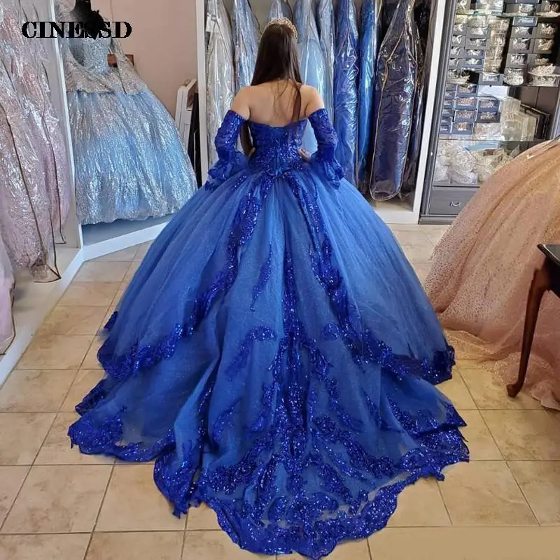 Gorgeous Sweetheart Neck Lace Sequined Quinceanera Dresses Long Sleeve Lace-up Back Ball Gowns Applique Tulle Sweet 16 Dresses
Gorgeous Sweetheart Neck Lace Sequined Quinceanera Dresses Long Sleeve Lace-up Back Ball Gowns Applique Tulle Sweet 16 Dresses