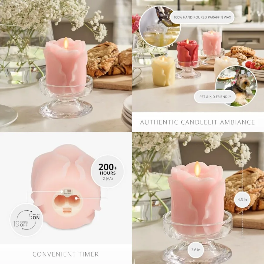 Flameless Candle - 3.6" x 4.3" bud Pillar - Real Flame Technology w/Flickering LED Light - Perfect for Mother's Day
Flameless Candle - 3.6" x 4.3" bud Pillar - Real Flame Technology w/Flickering LED Light - Perfect for Mother's Day