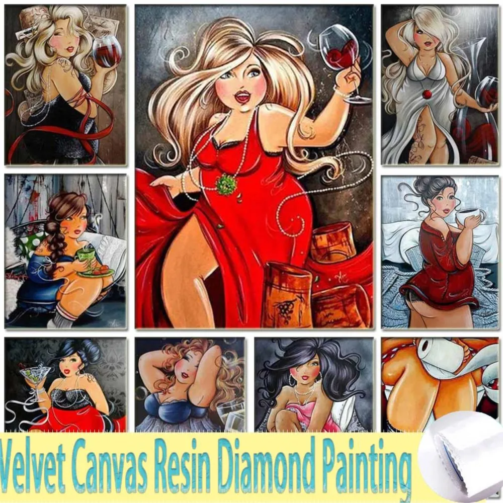 5d Diy Velvet Canvas Resin Diamond Painting Fat Ladies Diamond Embroidery Handmade Cross Stitch Gift Mosaic Picture Rhinestone
5d Diy Velvet Canvas Resin Diamond Painting Fat Ladies Diamond Embroidery Handmade Cross Stitch Gift Mosaic Picture Rhinestone