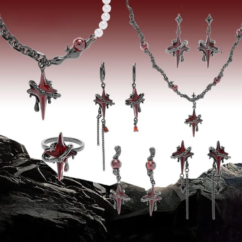 Neo-Gothic Style Dark Magic Quadrilateral Star Shaped Earrings Bracelet for Women Men 925 Silver Needle Black Red Charm Jewelry
Neo-Gothic Style Dark Magic Quadrilateral Star Shaped Earrings Bracelet for Women Men 925 Silver Needle Black Red Charm Jewelry