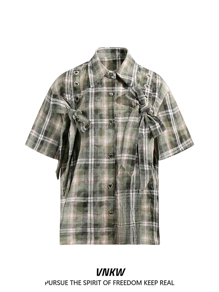 Retro American Color Blo Plaid ort Sve irt Loose Fit ex Summer Punk Sle Casual Versatile irt Streetwear
Retro American Color Blo Plaid ort Sve irt Loose Fit ex Summer Punk Sle Casual Versatile irt Streetwear