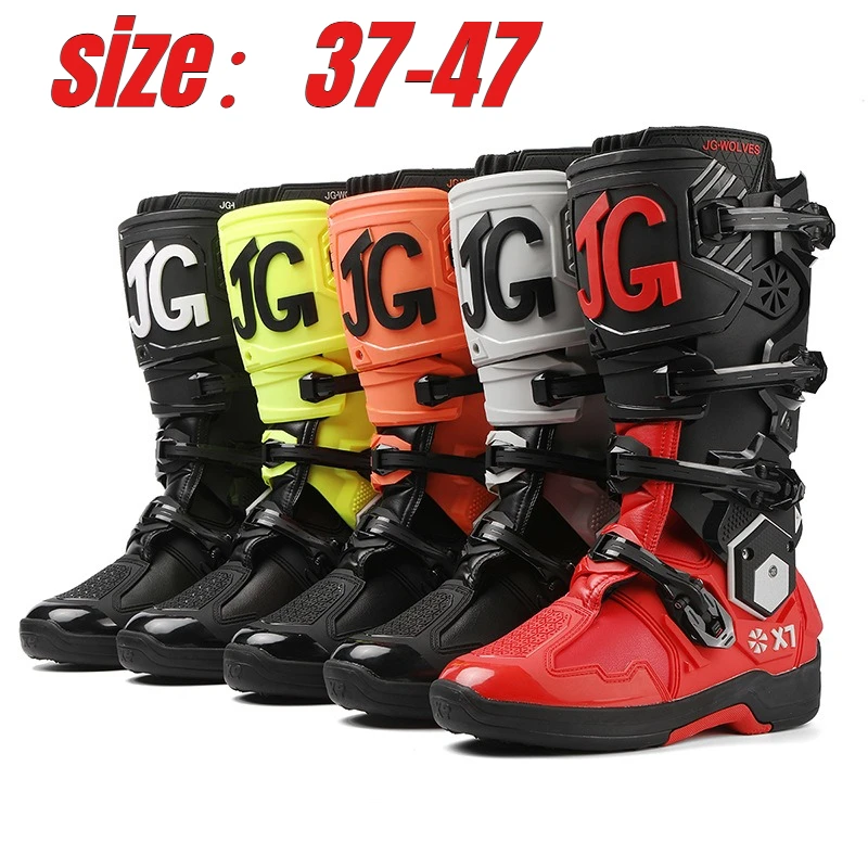 JG WOLVES X7 Dirt Bike Boots Men Professional Motocross Racing Boots Long Durable Botas
JG WOLVES X7 Dirt Bike Boots Men Professional Motocross Racing Boots Long Durable Botas