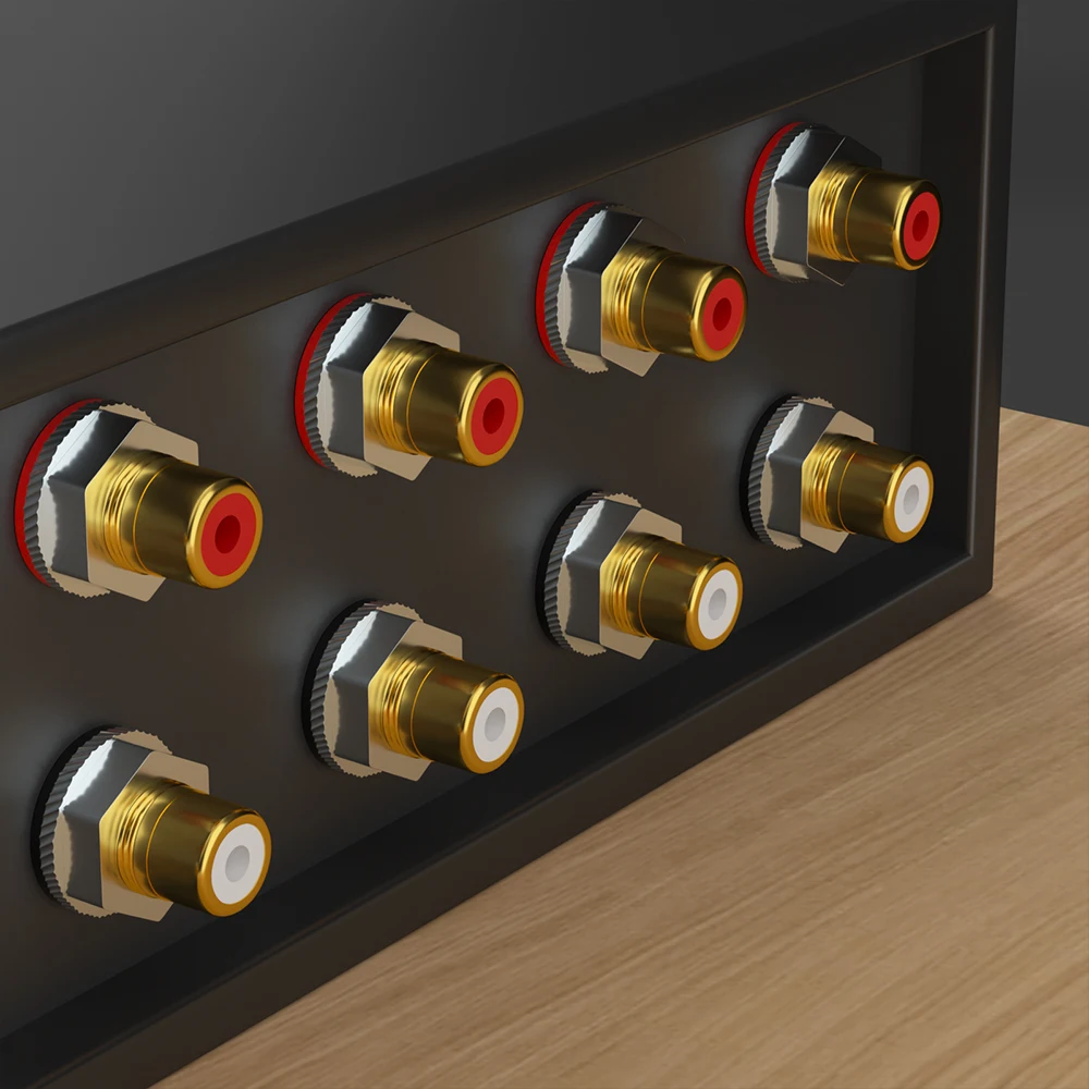 Monosaudio Pure copper RCA Sockets C401 Terminal Chassis Pure Copper with Gold/Rhodium plated PTFE Isolation Metal Connectors
Monosaudio Pure copper RCA Sockets C401 Terminal Chassis Pure Copper with Gold/Rhodium plated PTFE Isolation Metal Connectors