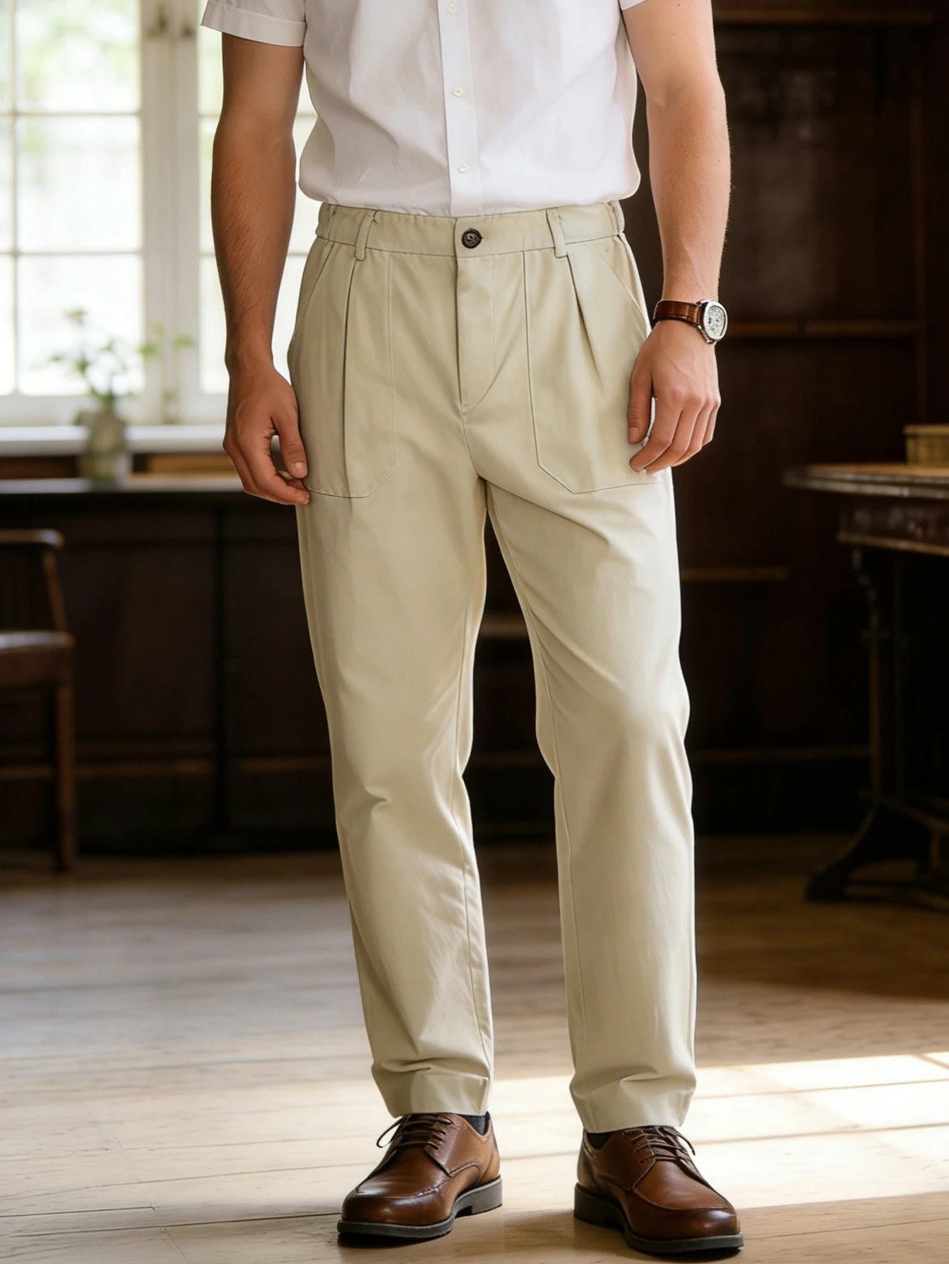 2026 New Pleated Stretch Naples Style Men Suit Pants, Solid Button Loose Straight Light Business Commuter Casual Trousers Pants
2026 New Pleated Stretch Naples Style Men Suit Pants, Solid Button Loose Straight Light Business Commuter Casual Trousers Pants