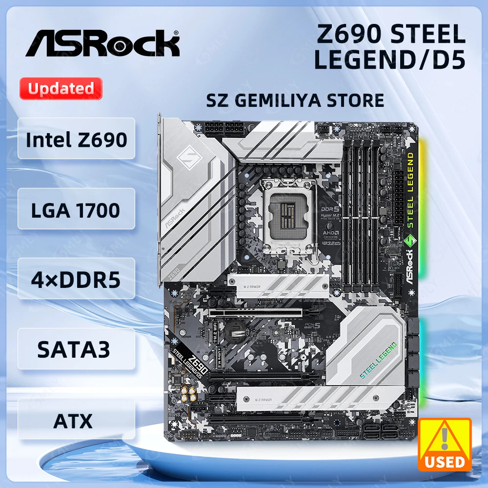 Материнская плата ASRock Z690 Steel Legend WiFi 6E/D5 Z690, материнская плата LGA1700 Z690 DDR5 128G M.2, поддержка 14900F 14700 13400 12400 процессора
Материнская плата ASRock Z690 Steel Legend WiFi 6E/D5 Z690, материнская плата LGA1700 Z690 DDR5 128G M.2, поддержка 14900F 14700 13400 12400 процессора