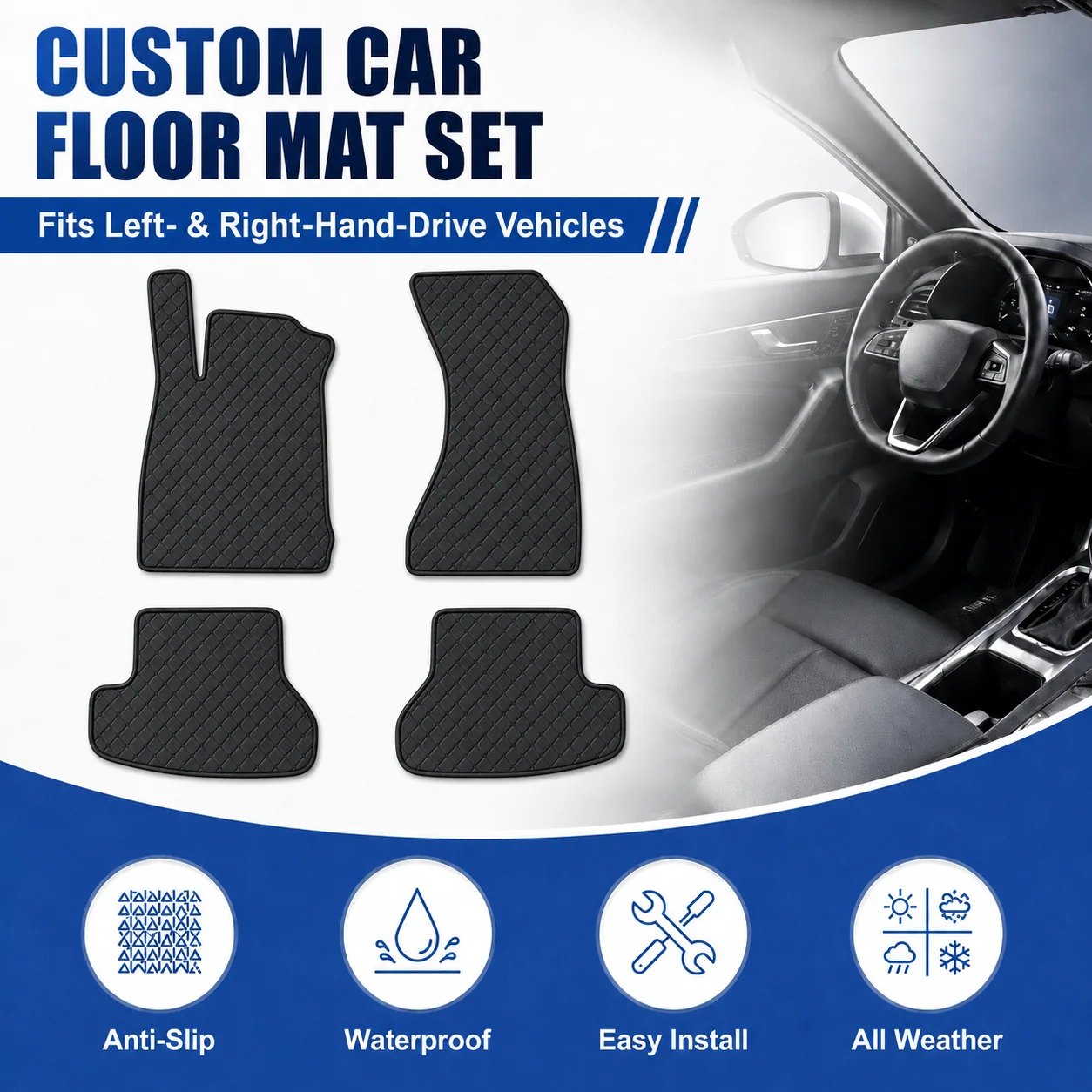 Customized Car Floor Mats for Audi A5 Coupe F5P 2017-2025 All-Weather PU Waterproof Flat Floor Liners Car Interior Accessories
Customized Car Floor Mats for Audi A5 Coupe F5P 2017-2025 All-Weather PU Waterproof Flat Floor Liners Car Interior Accessories
