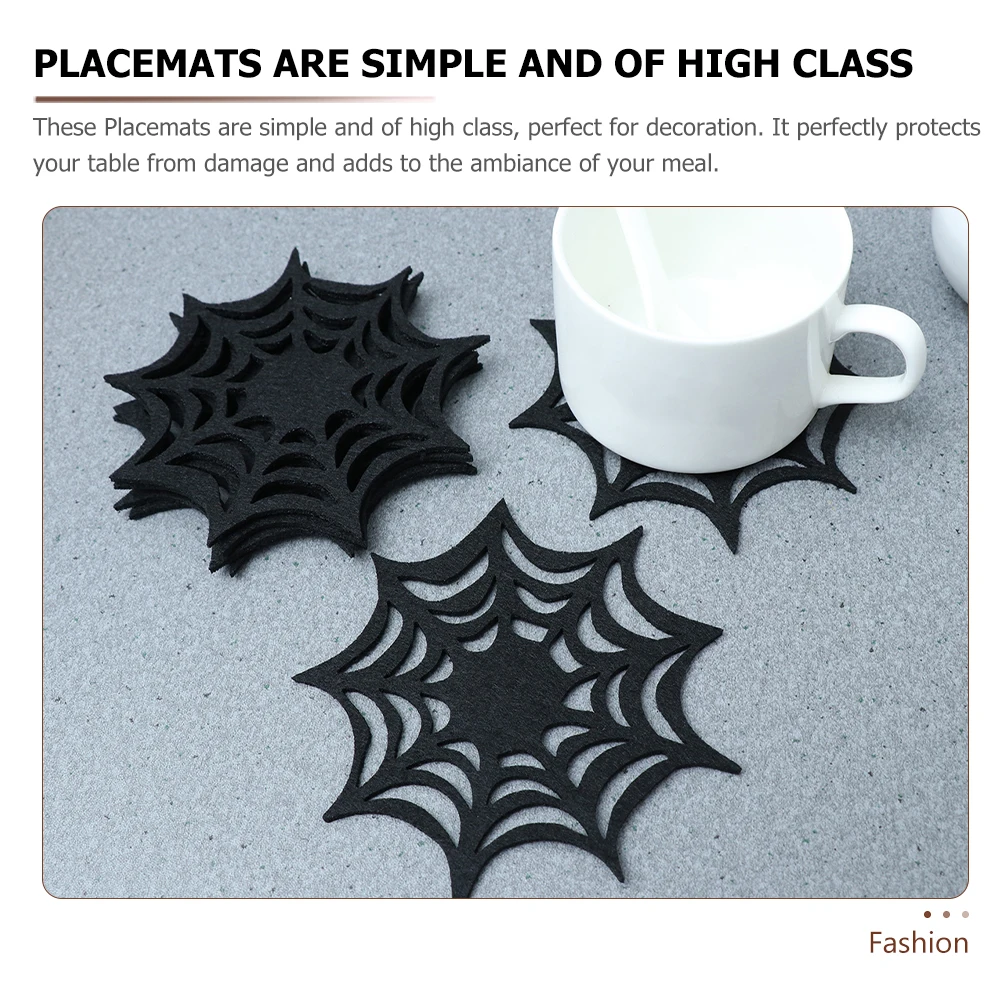 12pcs Halloween Spider Web Shape Coaster Felt Coaster Drinking Cup Coasters Halloween Party Gothic Black Spider Web Decoration
12pcs Halloween Spider Web Shape Coaster Felt Coaster Drinking Cup Coasters Halloween Party Gothic Black Spider Web Decoration