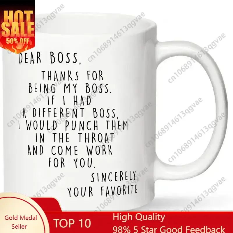 Funny Letter Pattern Coffee Mug DearBoss Thanks for Being My Boss Mugs Creative Ceramic Gift Cups, Birthday Gifts Cups
Funny Letter Pattern Coffee Mug DearBoss Thanks for Being My Boss Mugs Creative Ceramic Gift Cups, Birthday Gifts Cups