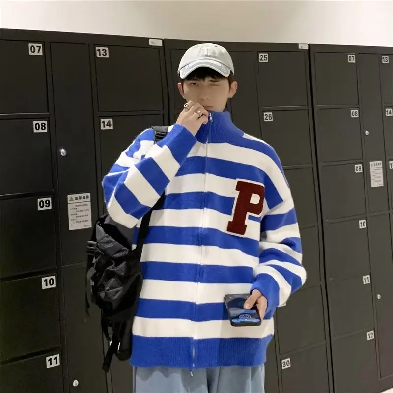 American Retro Striped Open Cardigan Zipper Loose Knitted Sweater Men Women Sle Autumn Winter Casual Polyester Fiber
American Retro Striped Open Cardigan Zipper Loose Knitted Sweater Men Women Sle Autumn Winter Casual Polyester Fiber