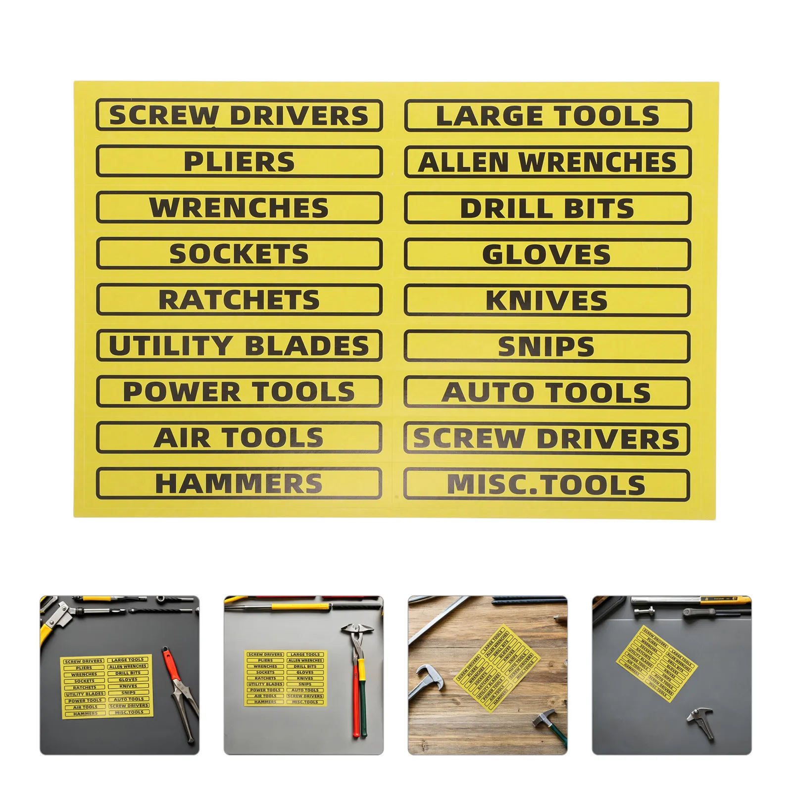40Pcs Tool Identifier Stickers for Organizing Garage Workshop Drawers Cabinets and Toolboxes Removable Adhesive Labels Yellow
40Pcs Tool Identifier Stickers for Organizing Garage Workshop Drawers Cabinets and Toolboxes Removable Adhesive Labels Yellow