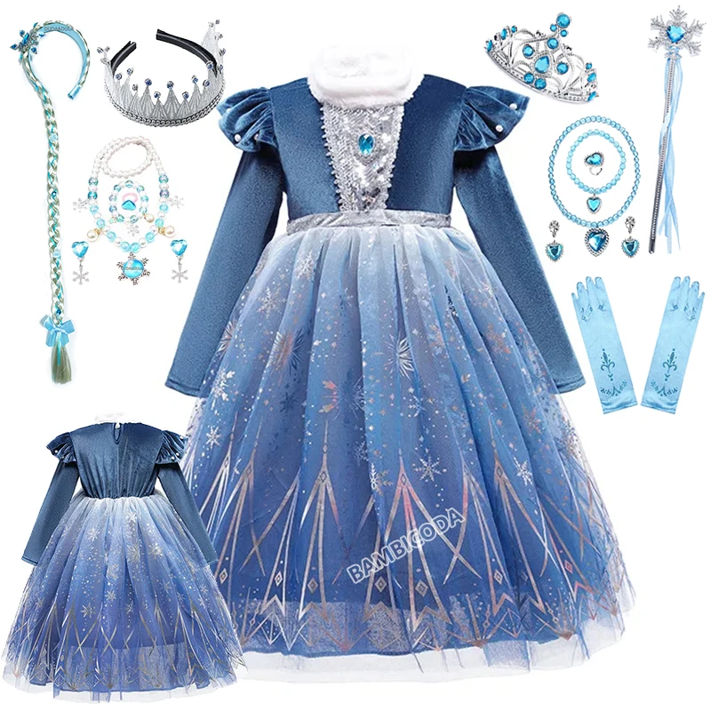 Girls Snow Queen Elsa Velvet Coronation Fancy Princess Dress Party Apparel Child Carnival Girl Cosplay Princess Halloween Cloth
Girls Snow Queen Elsa Velvet Coronation Fancy Princess Dress Party Apparel Child Carnival Girl Cosplay Princess Halloween Cloth
