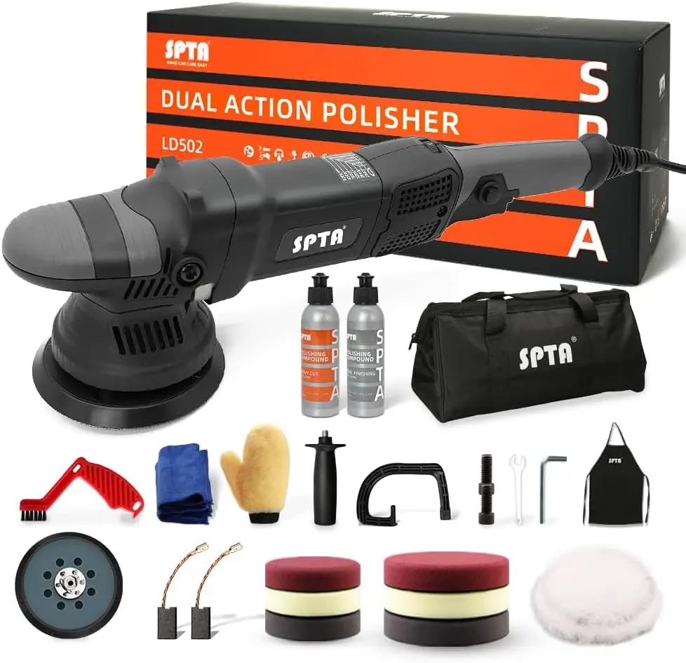 Dual Action Car Polisher 5 Inch 125mm Random Orbital Buffer with 8 Polishing Pads for Car Detailing Waxing and Paint Correction
Dual Action Car Polisher 5 Inch 125mm Random Orbital Buffer with 8 Polishing Pads for Car Detailing Waxing and Paint Correction