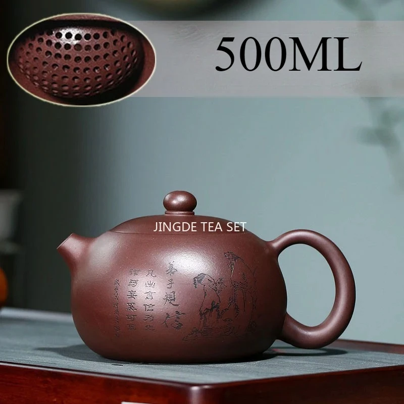 500ml Xishi Large Capacity Purple Clay Teapot , Ball Hole, Yixing Famous Craftsman, Handmade Old Purple Clay Carving, Tea Set
500ml Xishi Large Capacity Purple Clay Teapot , Ball Hole, Yixing Famous Craftsman, Handmade Old Purple Clay Carving, Tea Set