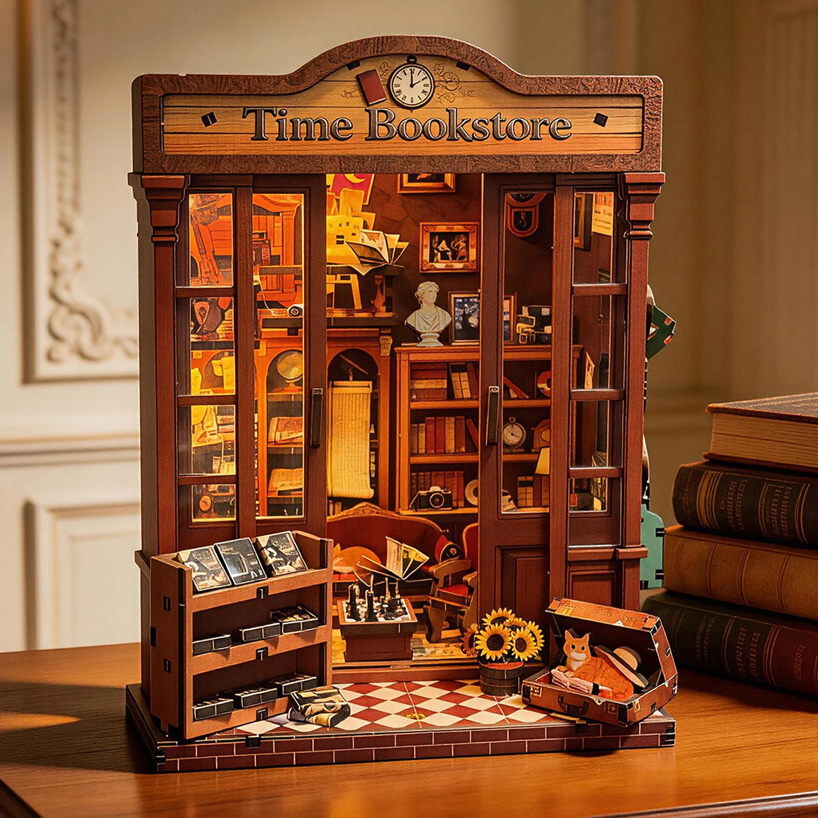 3d wooden puzzle for adults Eternal Time Library book nook with lights model kit dollhouse DIY miniature house Birthday and Chri
3d wooden puzzle for adults Eternal Time Library book nook with lights model kit dollhouse DIY miniature house Birthday and Chri